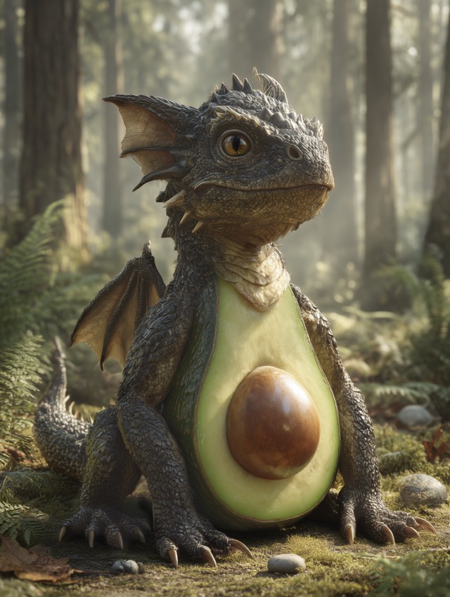 Zeffy Night Keeper | アボカドの森に生まれた子ドラゴン - avocado-baby-dragon-forest-art