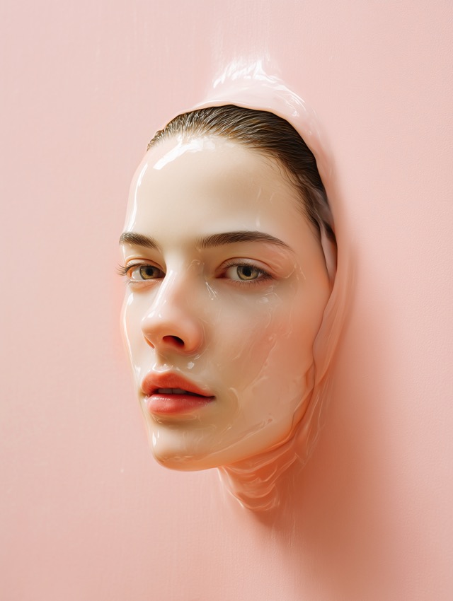Zeffy Night Keeper | ピンクの膜に包まれた静かな横顔 - pink-membrane-surreal-portrait