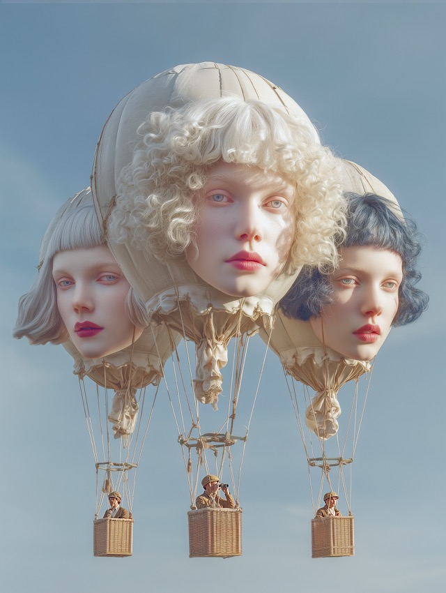 Zeffy Night Keeper | 空に浮かぶ三つの肖像気球 - three-portrait-balloons-in-the-sky