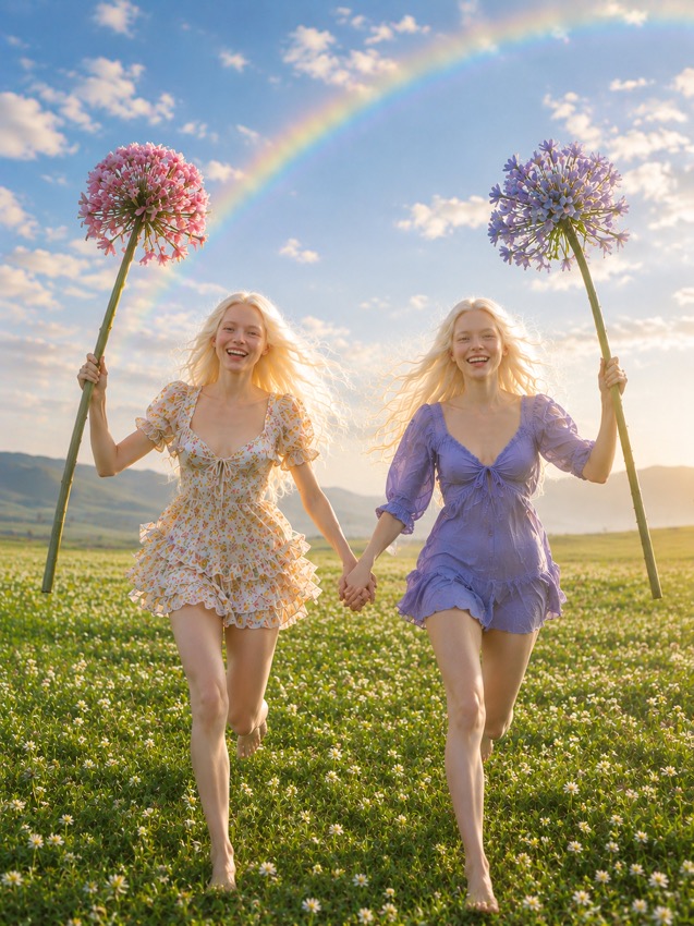 Zeffy Night Keeper | 虹の草原を駆ける双子の花 - albino-twin-models-rainbow-meadow-flowers