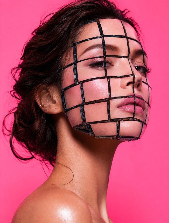 Zeffy Night Keeper | デジタルマスクの未来的ビューティーポートレート - digital-mask-futuristic-beauty-portrait